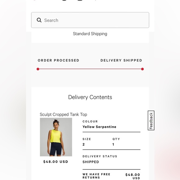 Lululemon Sculpt Cropped Tank, Size 2 - Picture 5 of 5